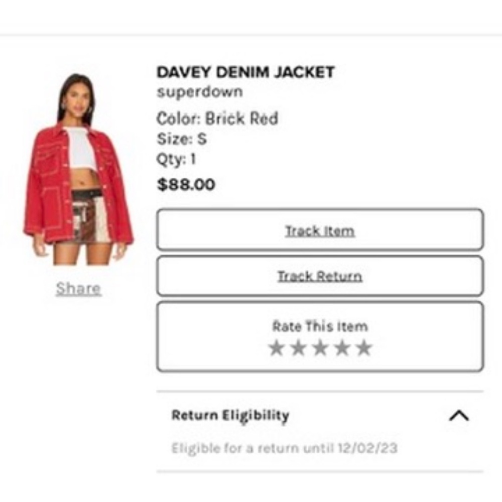 Superdown Red Denim Shacket